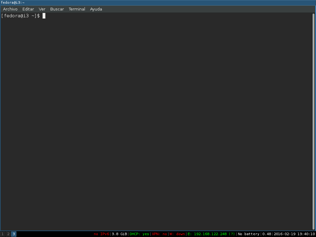 Using the i3 window manager: Opening a terminal