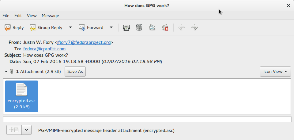 Using GPG: GPG Encrypted Message as Attachment
