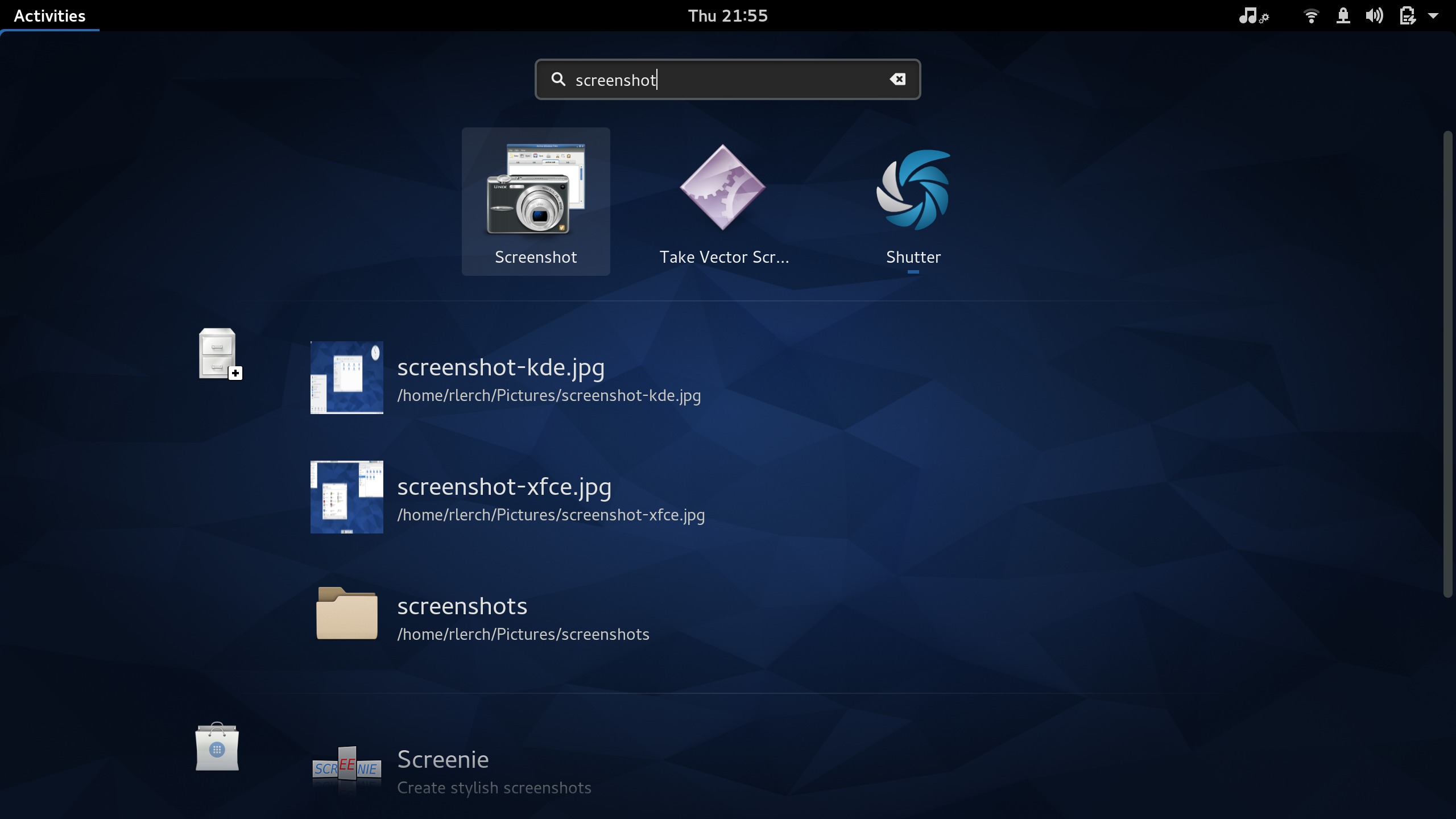 Using GNOME Screenshot: Opening the application for screenshots
