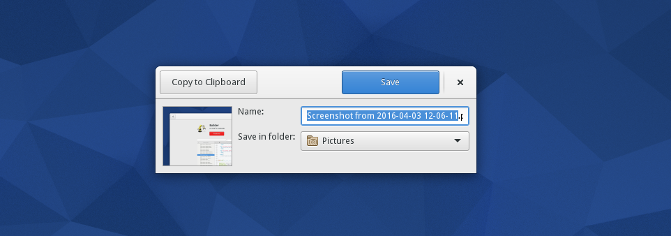 Using GNOME Screenshot: Saving your screenshots