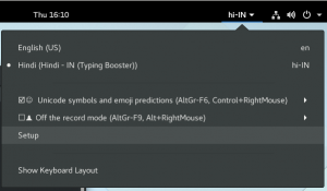 Selecting Hindi typing booster IME from Gnome panel