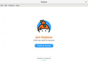 Keybase initial GUI window