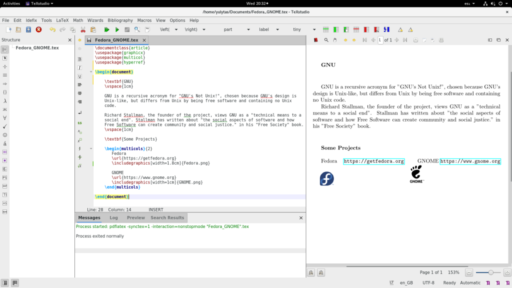 Typeset your docs with LaTeX and TeXstudio on Fedora - Fedora Magazine