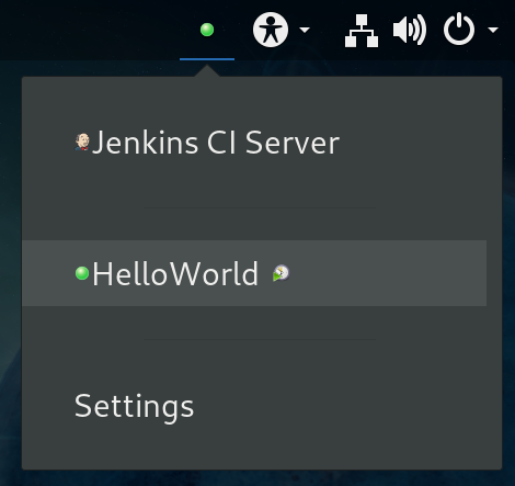 Jenkins CI Server Indicator extension status menu