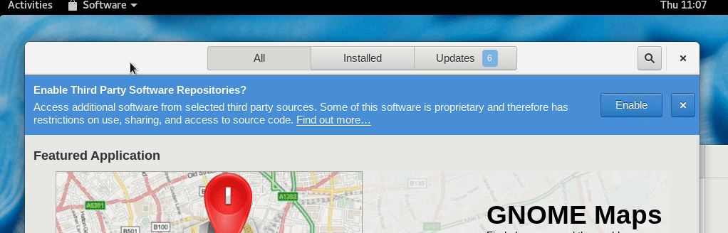an animated GIF showing the enabling with the Software Sources dialog in the Software application