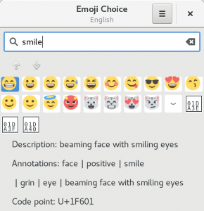 Searching for smile emoji