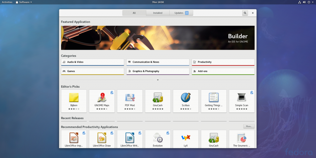 Fedora 27 screenshot