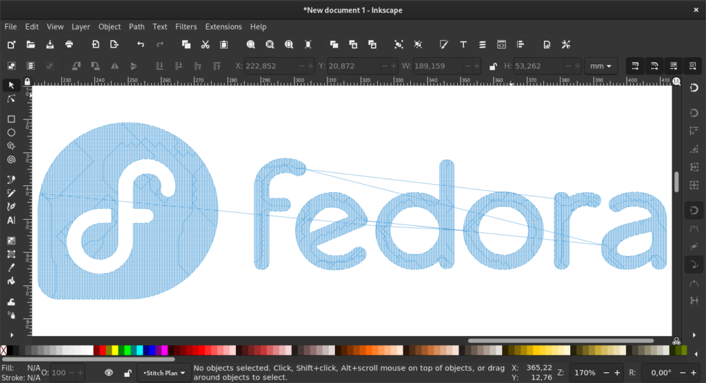 Fedora logo as Stitch Plan Preview