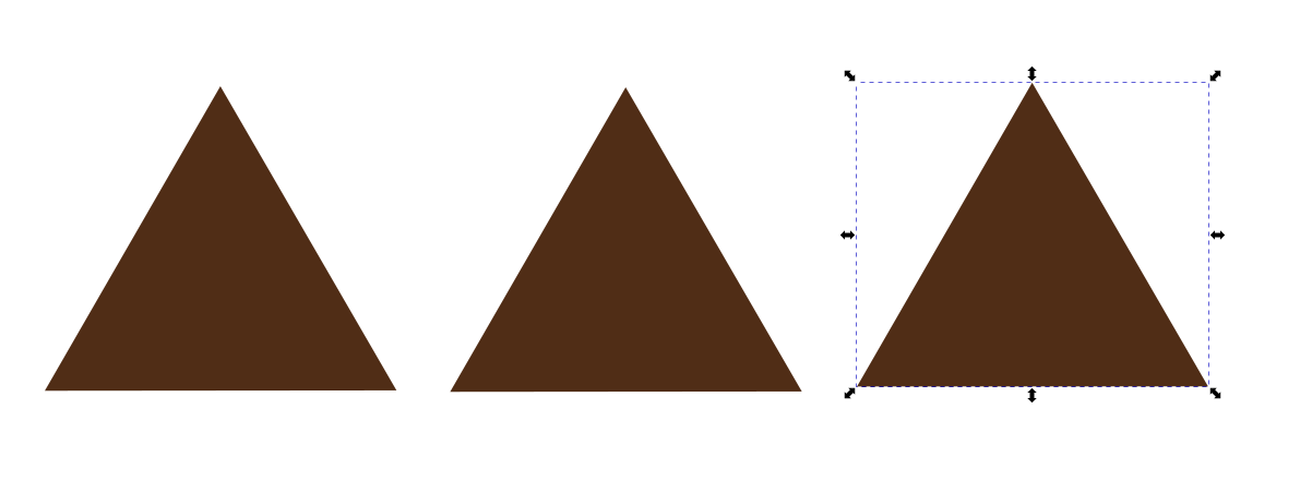 Three triangle objects