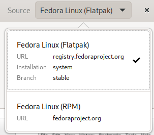 Fedora Linux (Flatpak) source ticked