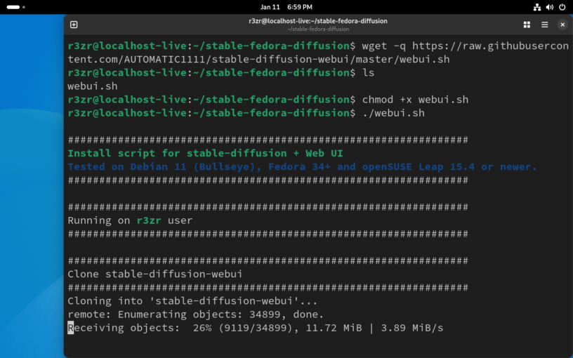 Running Stable Diffusion with AUTOMATIC1111 locally - Fedora Magazine