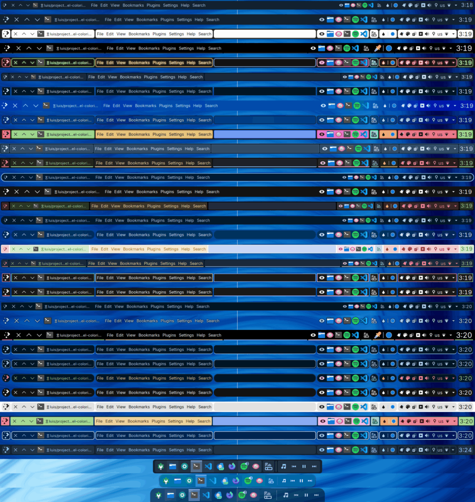 Different looks you can get with the Plasma Panel Colorizer.