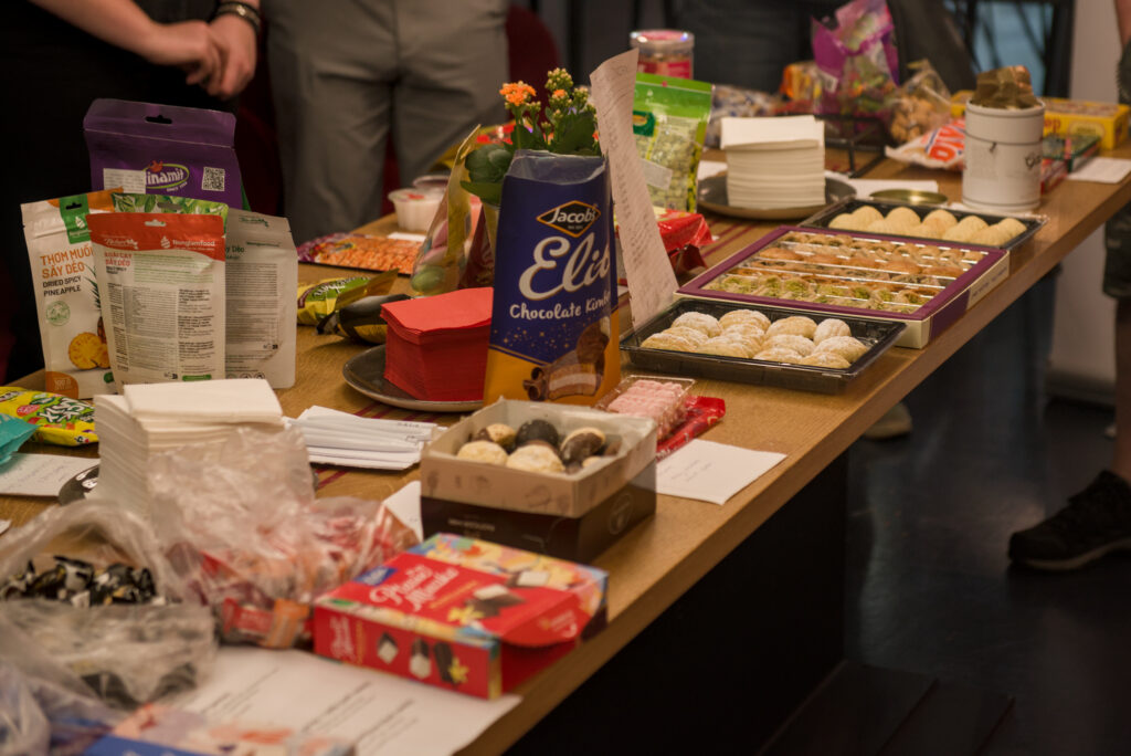 Candies at the table.