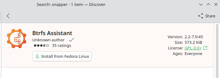 ways to install btrfs-assistant using Fedora